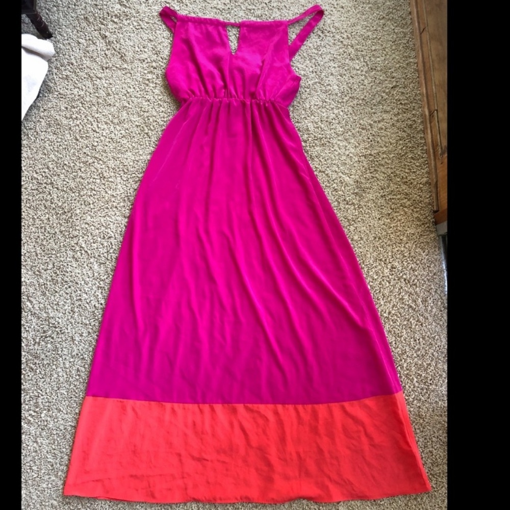 Old Navy - Pink and Orange, Maxi Dress, Medium